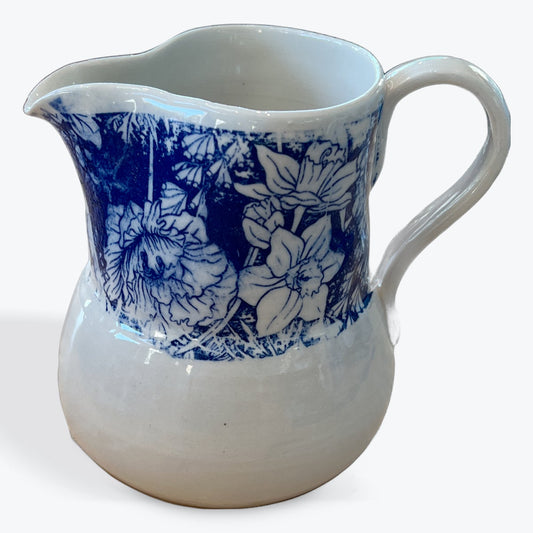 White and blue jug
